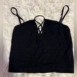 Abstract black tank top